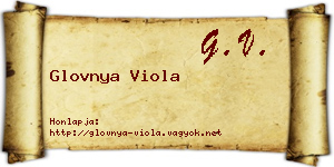 Glovnya Viola névjegykártya